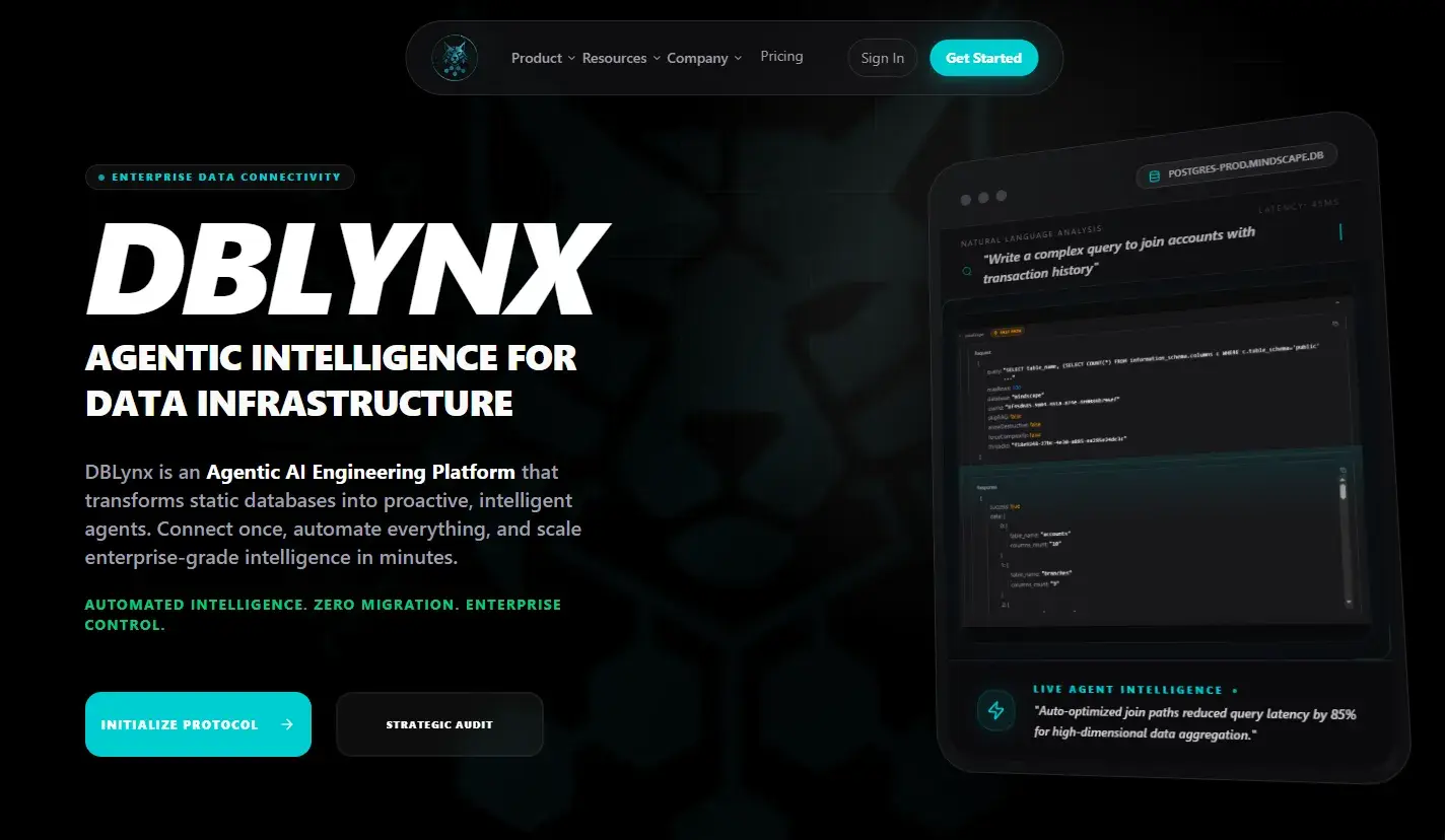 DBLynx Intelligence product interface