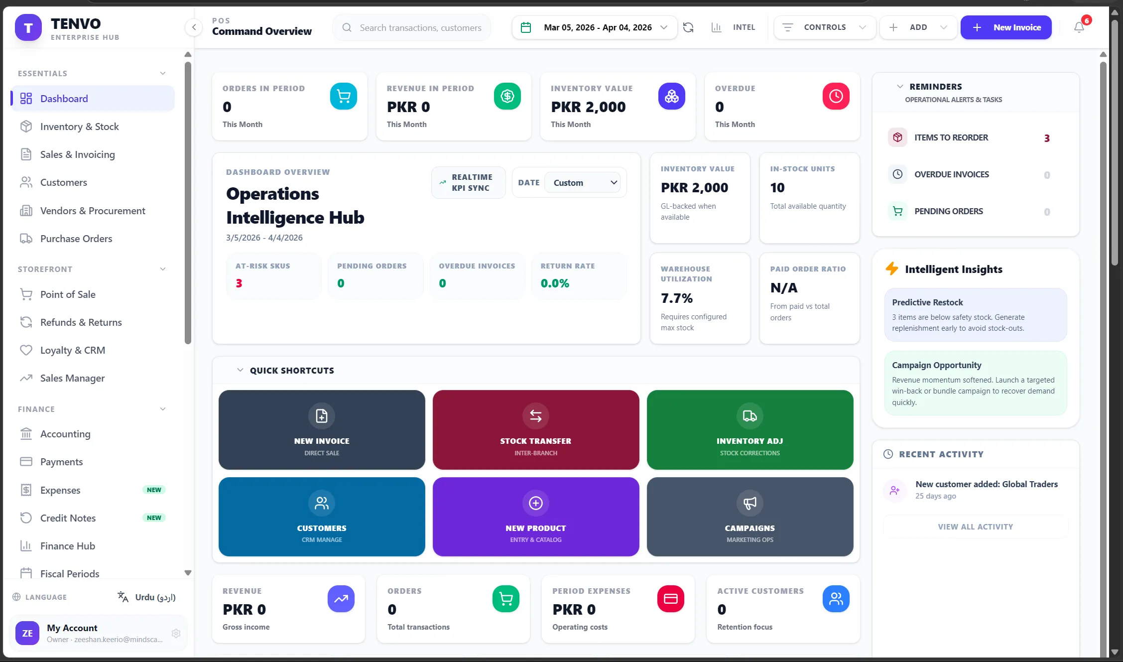 TENVO product interface